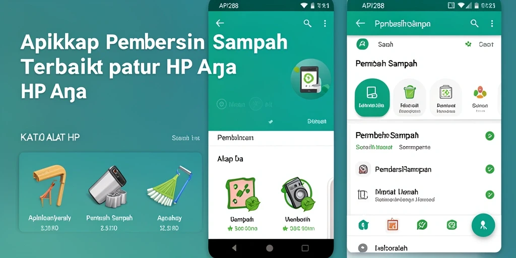 Screenshot API288 menampilkan antarmuka pembersihan sampah yang sederhana dan efektif.