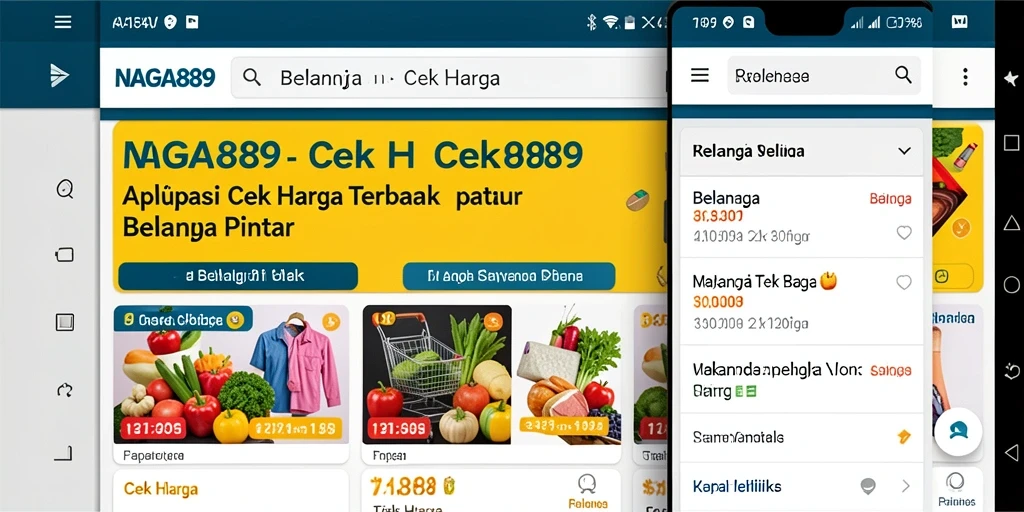 Tampilan antarmuka aplikasi NAGA889 untuk cek harga.