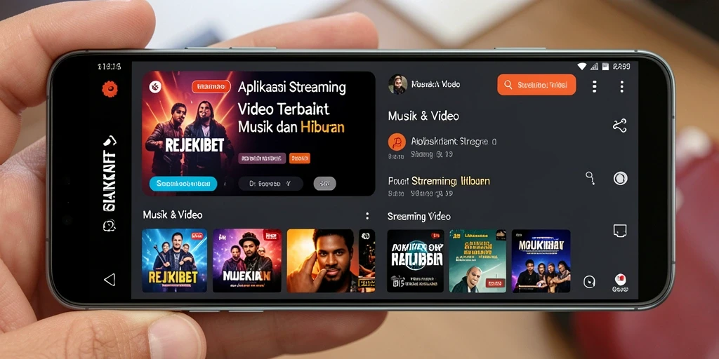 Tampilan antarmuka aplikasi REJEKIBET yang menarik dan fungsional untuk Streaming Video.