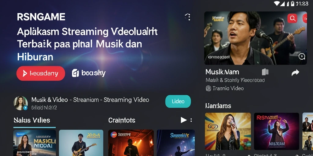 Tampilan antarmuka utama RSNGAME dengan fitur Streaming Video