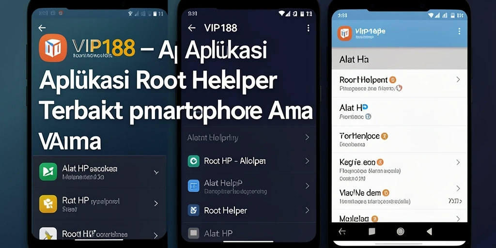 Antarmuka VIP188 menampilkan kemudahan penggunaan aplikasi Root Helper.