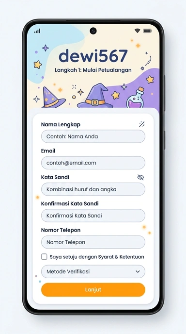 Tampilan halaman daftar dewi567